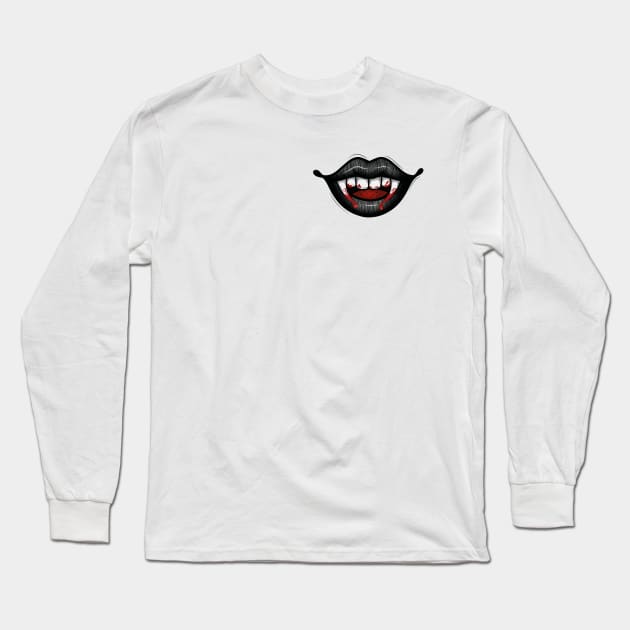 Grey vampire lips Long Sleeve T-Shirt by Imstillsleepy